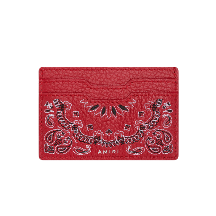 Amiri Leather Bandana Cardholder Red - True to Sole - 1