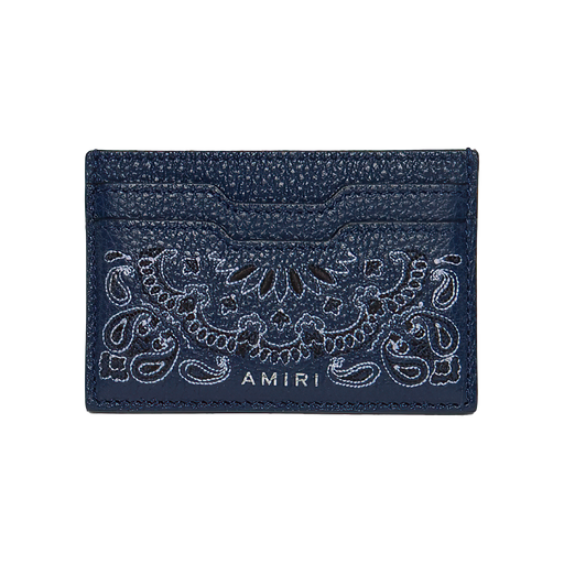 Amiri Leather Bandana Cardholder Navy - True to Sole - 1