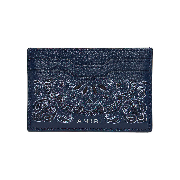 Amiri Leather Bandana Cardholder Navy - True to Sole - 1