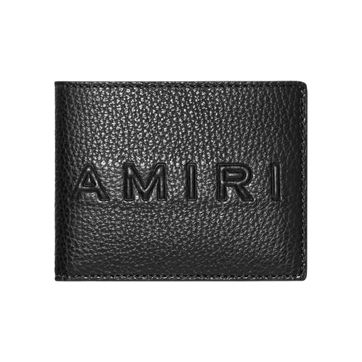 Amiri Pebbled W/ Logo Bifold Wallet Black - True to Sole - 1