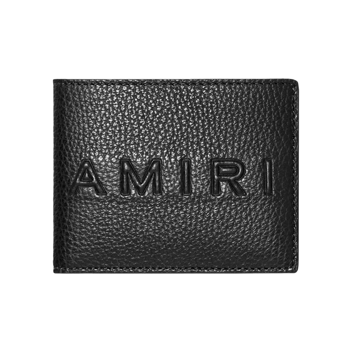 Amiri Pebbled W/ Logo Bifold Wallet Black - True to Sole - 1