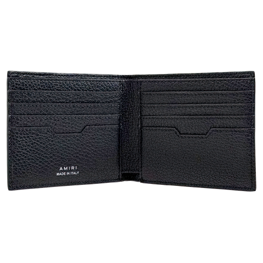 Amiri Pebbled W/ Logo Bifold Wallet Black - True  to Sole - 2