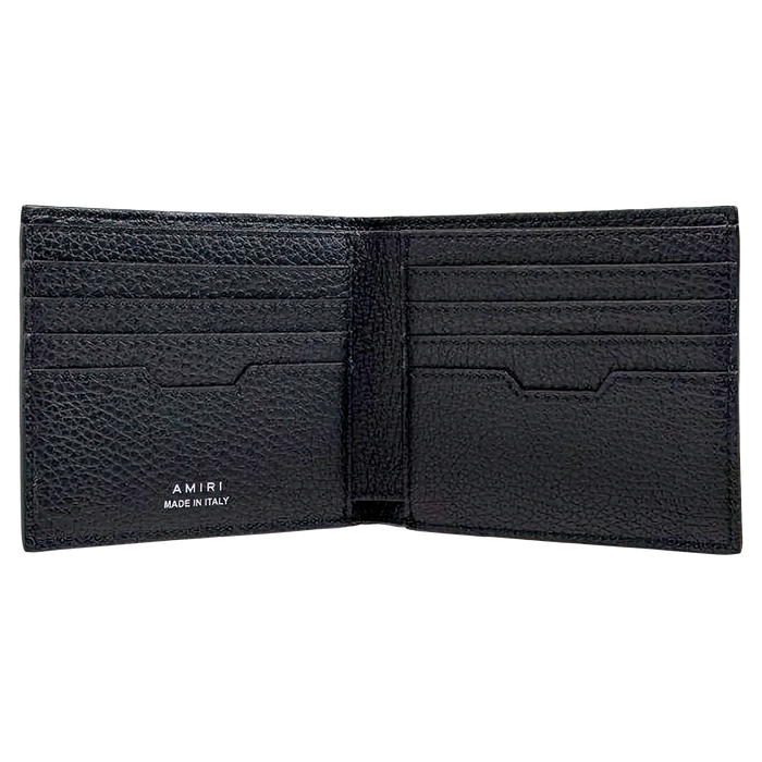 Amiri Pebbled W/ Logo Bifold Wallet Black - True  to Sole - 2