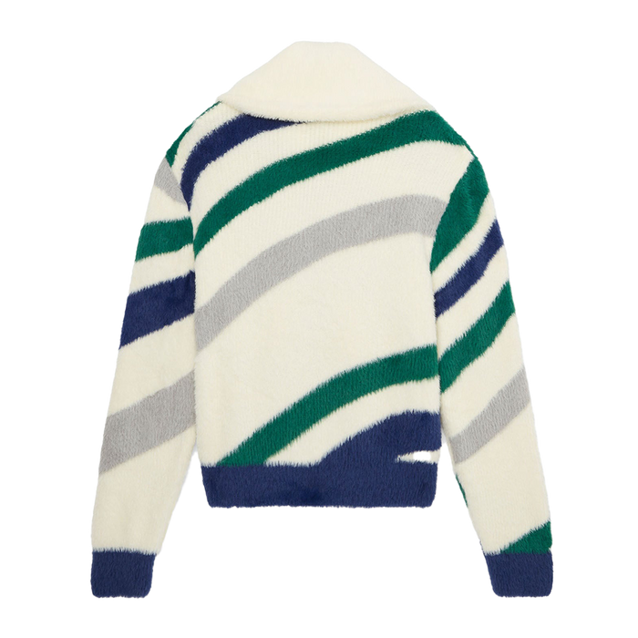 Casablanca Furry Striped Zip Up Sweatshirt - True to Sole - 2