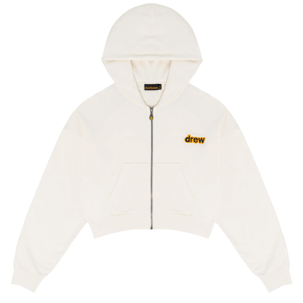 drew house cropped zip up hoodie off-white - True to Sole