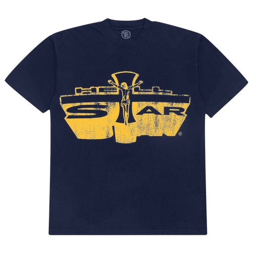 HELLSTAR Jesus Emblem Tee 'Navy / Gold' - truetosole - 1