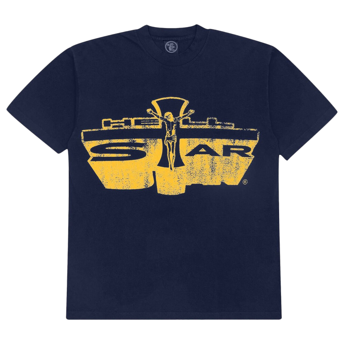 HELLSTAR Jesus Emblem Tee 'Navy / Gold' - truetosole - 1