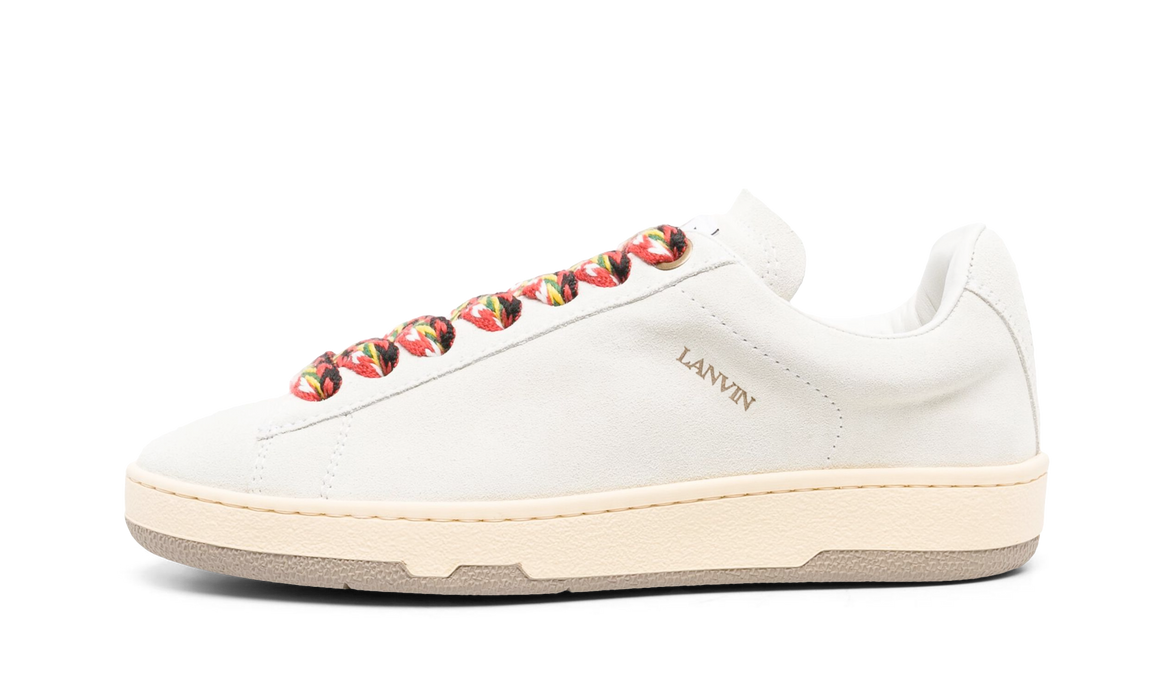 Lanvin Suede Curb Lite Sneakers Bianco