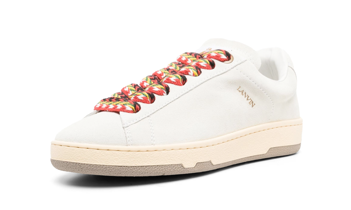 Lanvin Suede Curb Lite Sneakers Bianco