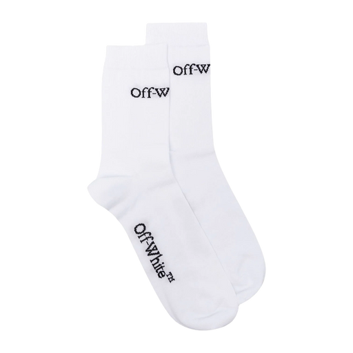 Off-White Logo-Jacquard Cotton Socks White/Black - True to Sole - 1