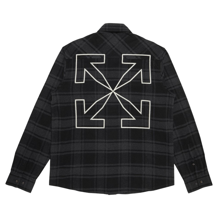 OFF-WHITE Outline Arrows Flannel Shirt Grey - True to Sole - 2