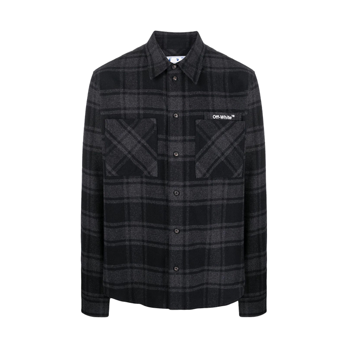 OFF-WHITE Outline Arrows Flannel Shirt Grey - True to Sole - 1