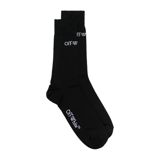 Off-White Logo-Jacquard Cotton Socks Black/White - True to Sole - 1