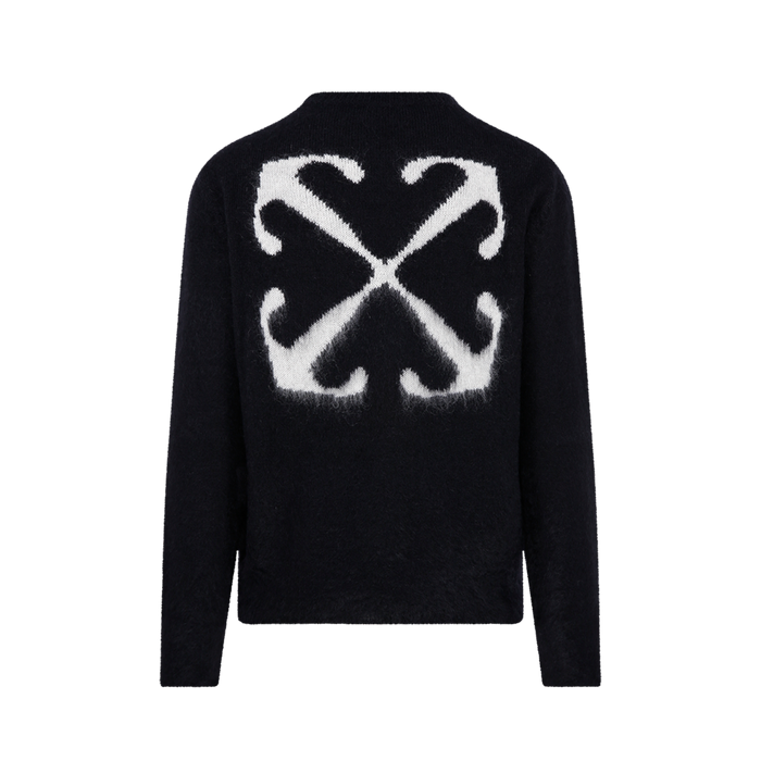 OFF-WHITE Mohair Arrow Knit Crewneck Sweater - True to Sole - 1