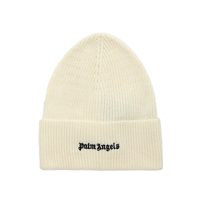 Palm Angels Logo Knit Beanie Bianco - True to Sole - 1