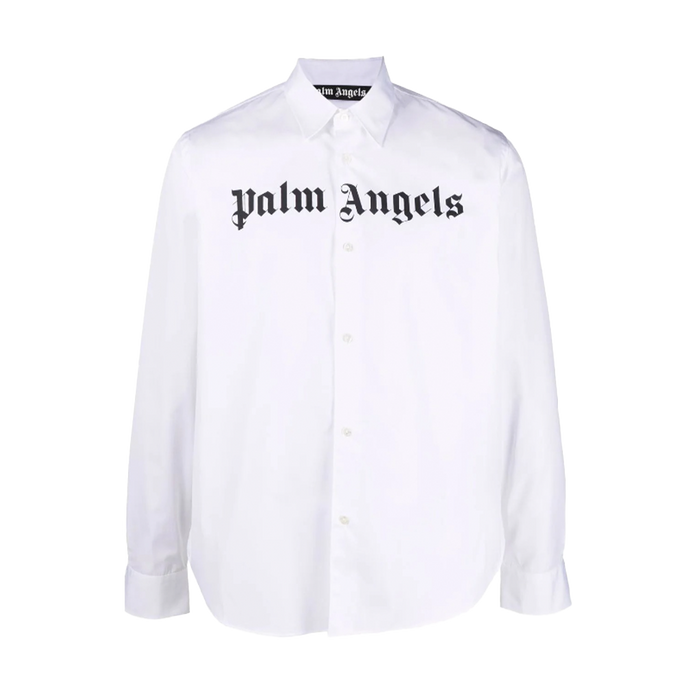 Palm Angels Logo Print Cotton Shirt - True to Sole - 1