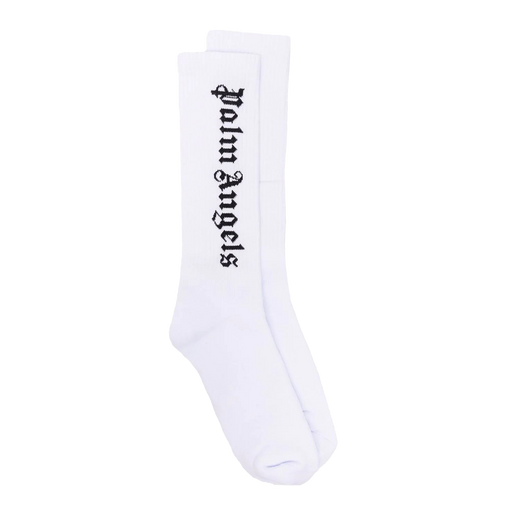 Palm Angels Intarsia Logo Socks White - True to Sole - 1