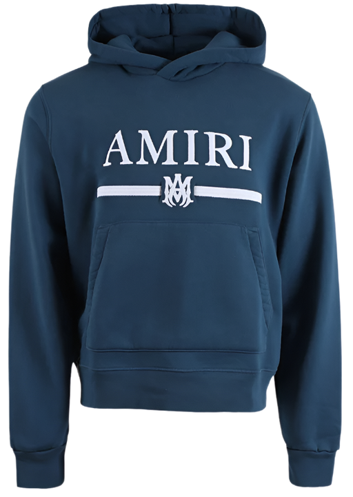 Amiri Ma Bar Embroidery Hoodie Pond Blue - True to Sole - 1