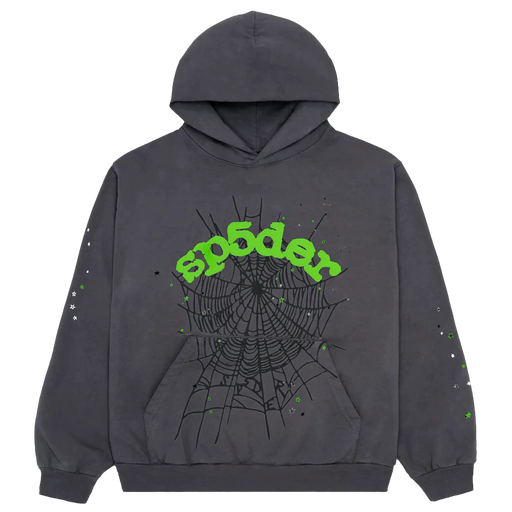 Sp5der Wait Web Hoodie Slate Grey  - True to Sole-1