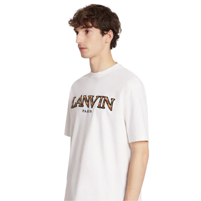 Lanvin Classic Curb Embroidered T-shirt Bianco - True to Sole - 3